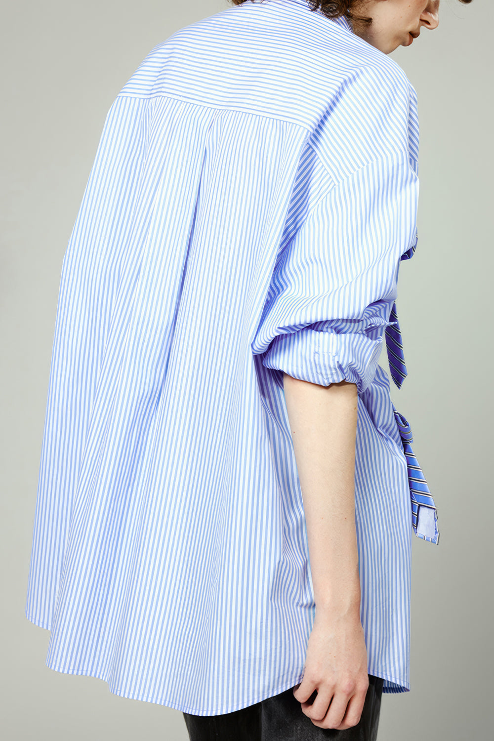 Striped Long Sleeve Shirt with Bow Tie Accents