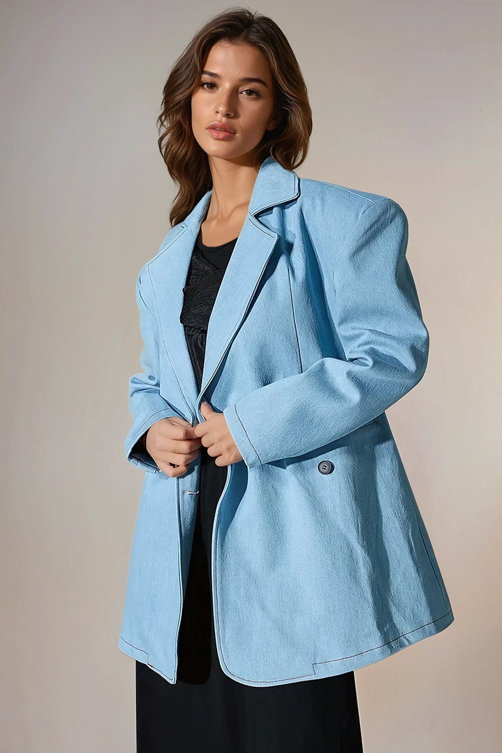 Oversized Tailored Blazer - Blue