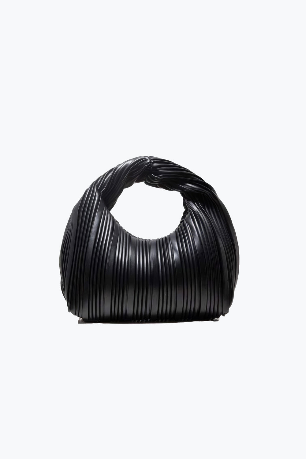 Pleated Twist Handle Top Bag