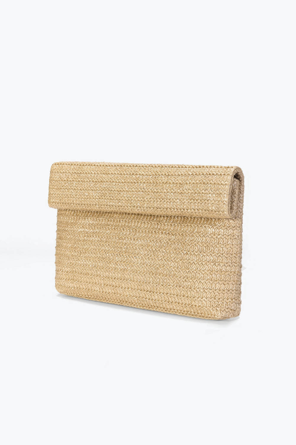 Woven Fold-Over Clutch Bag