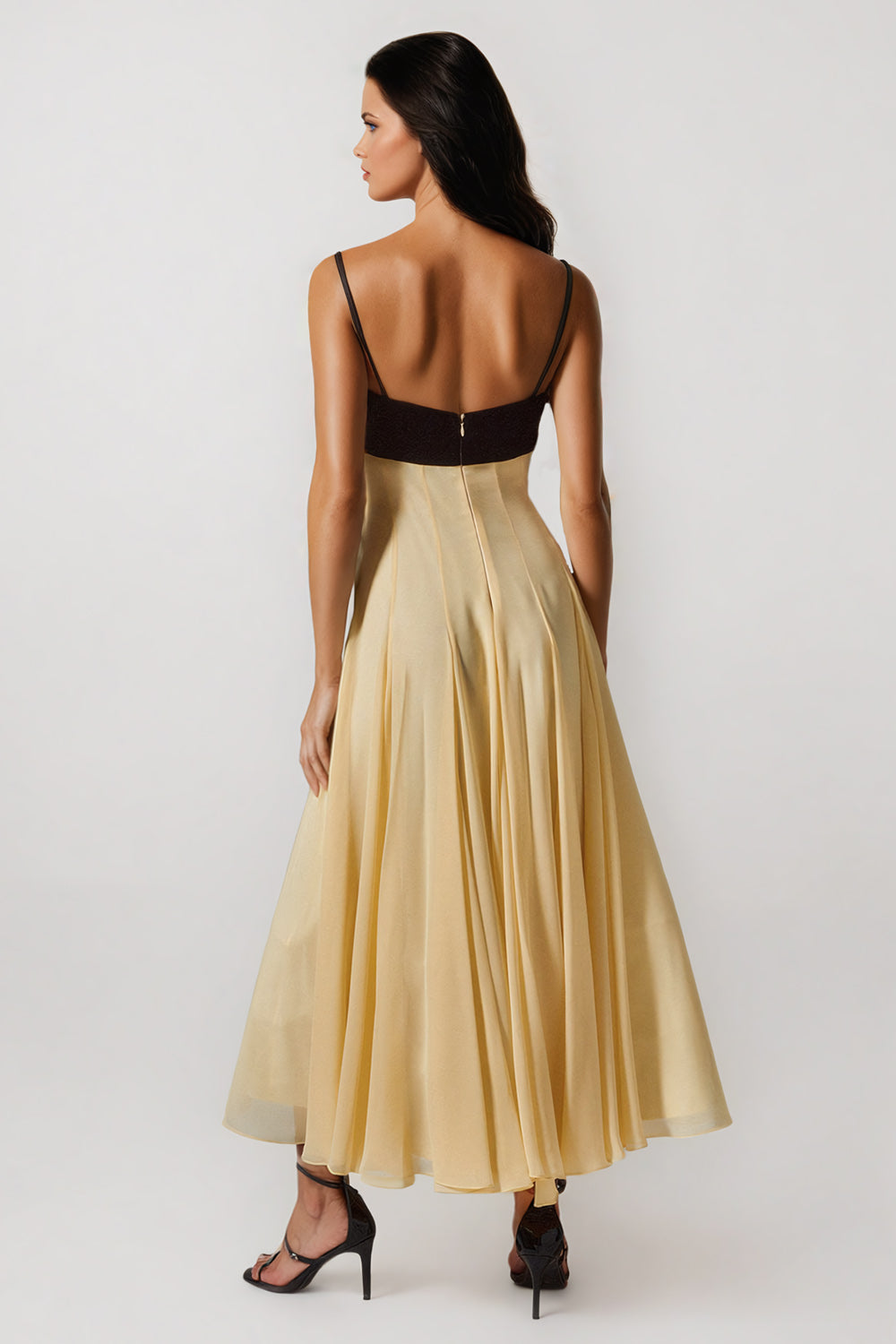 A-Line Sleeveless Midi Dress