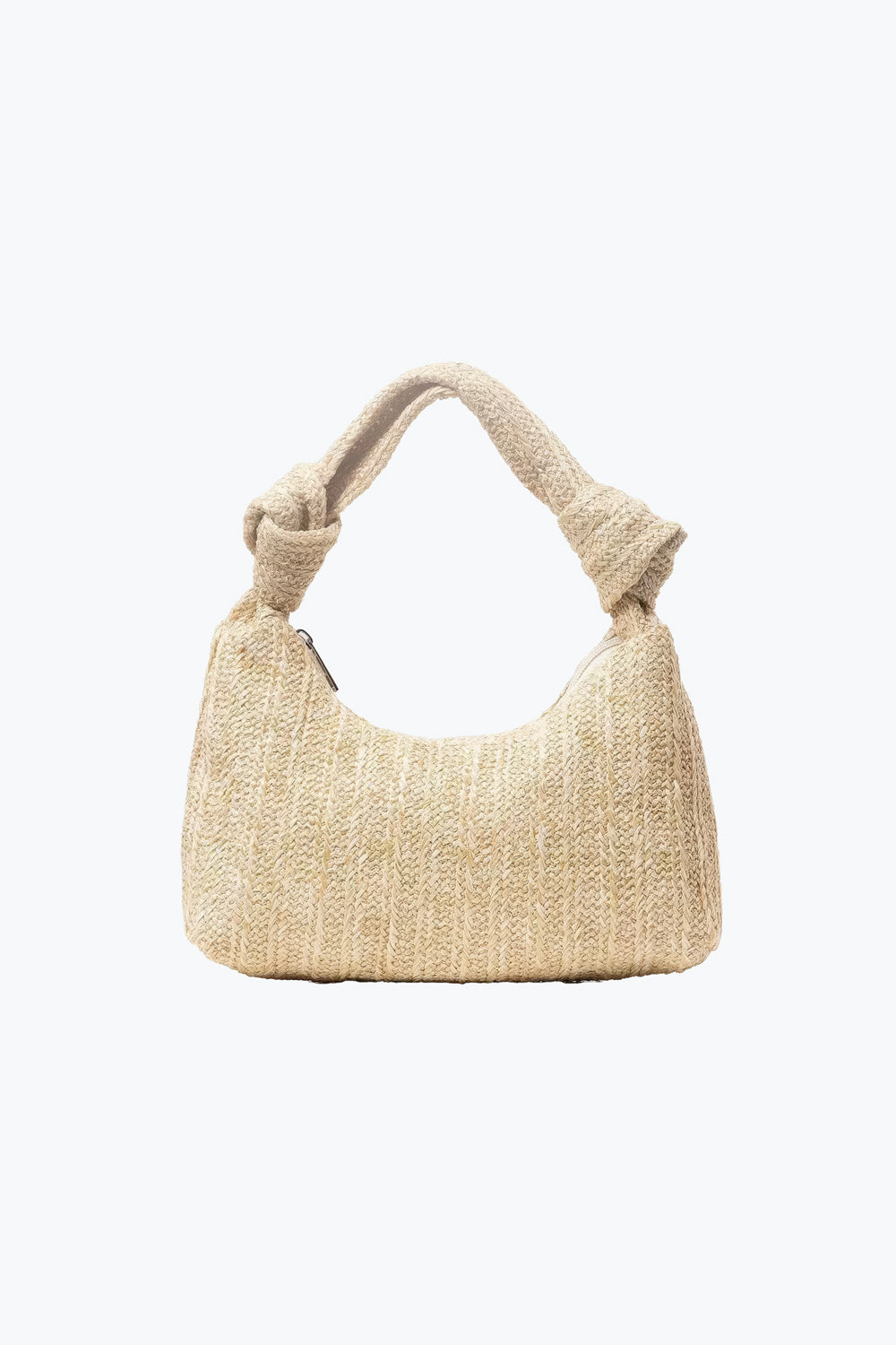 Woven Shoulder Bag with Knotted Strap