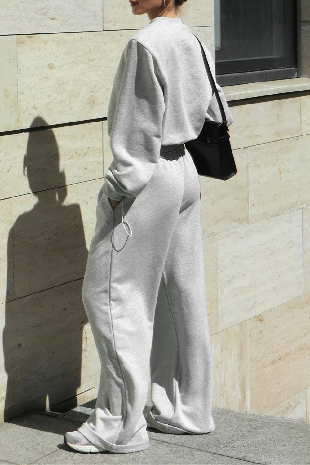 Two-Piece Set with Oversized Top and Wide-Leg Trousers