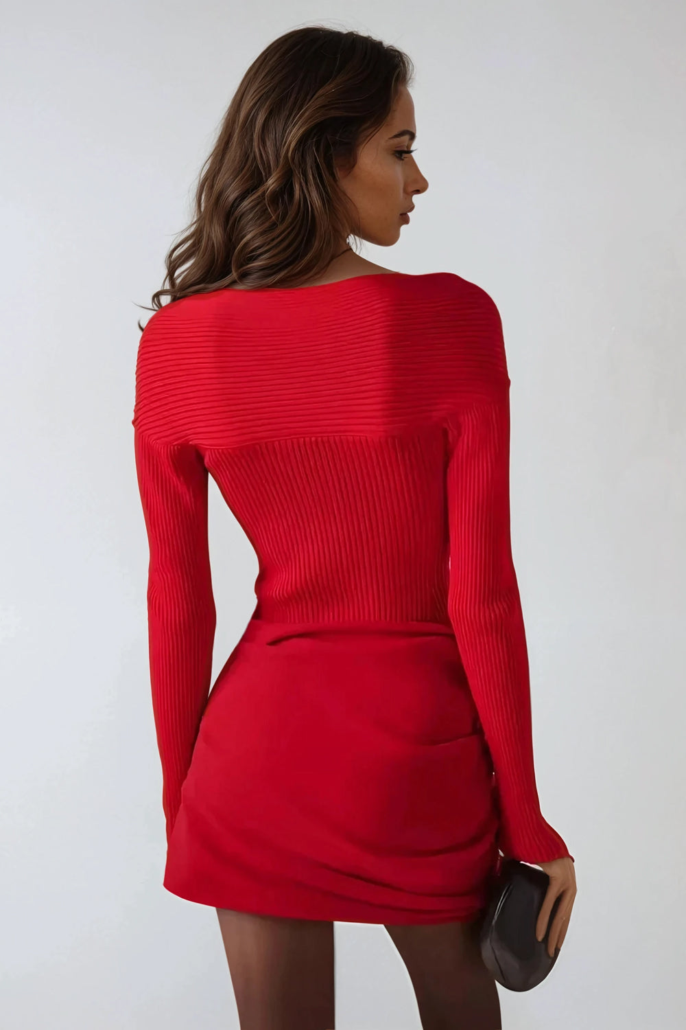 Mini Skirt with Oversized Bow - Red