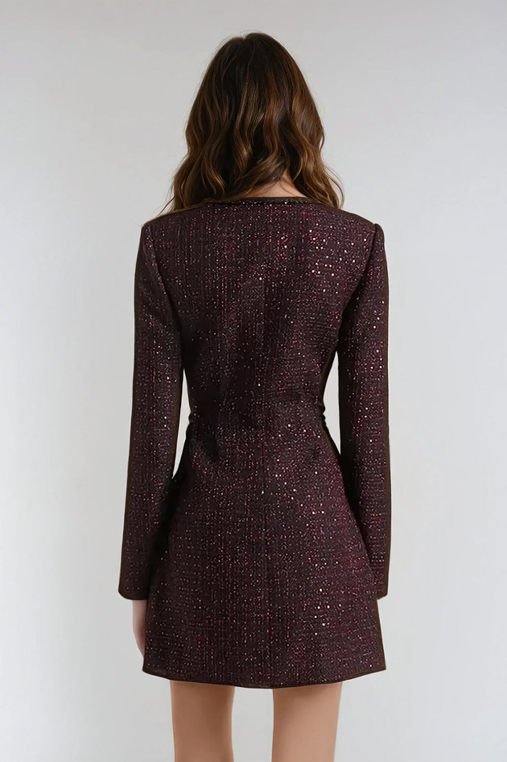 Draped Long Sleeve Top - Brown
