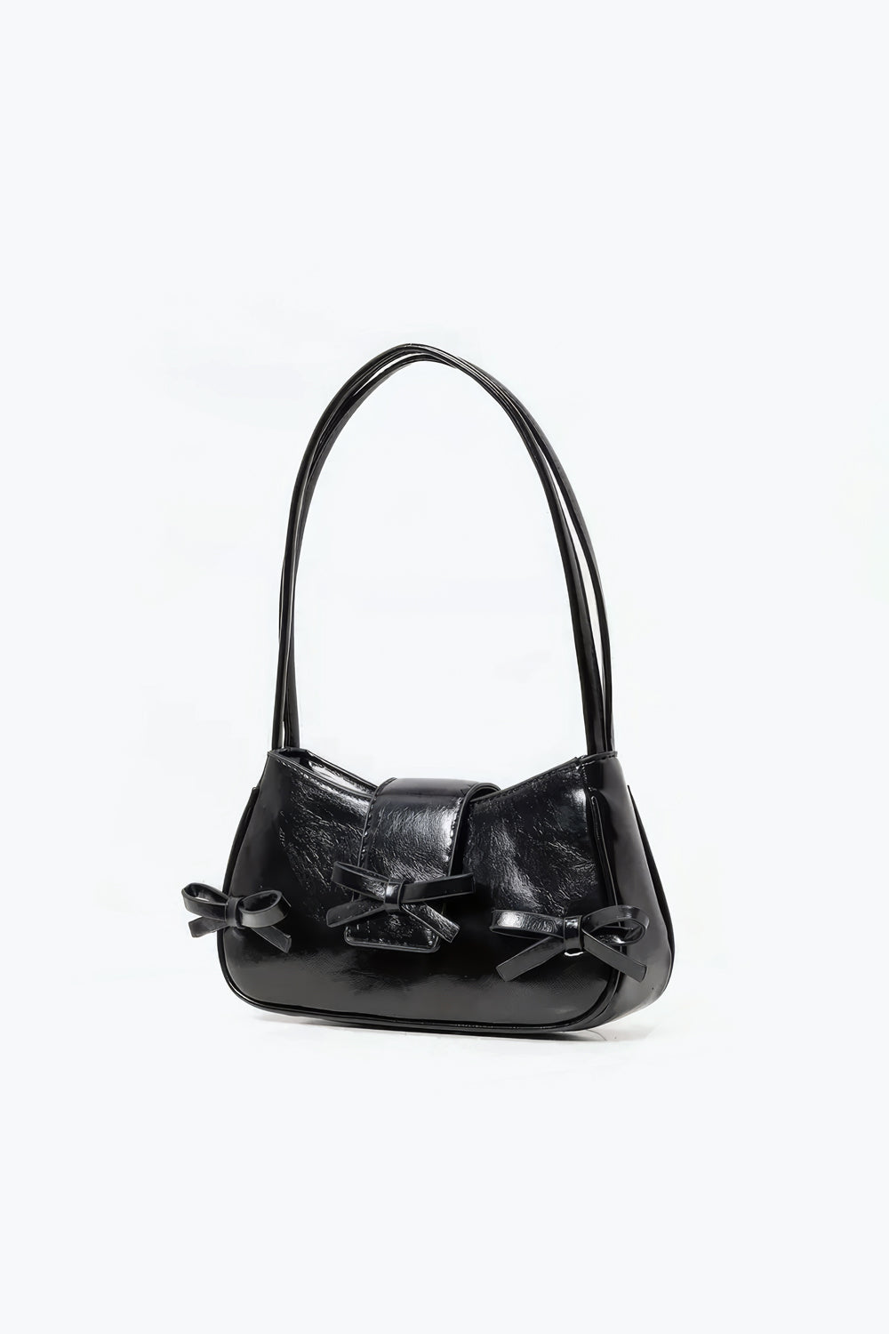 Leopard Pattern Shoulder Bag with Bow Accents