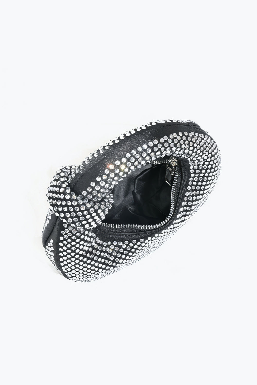 Crystal Studded Circular Knot Handle Bag