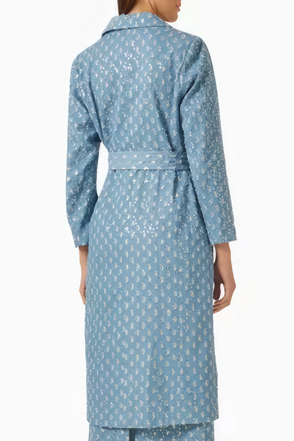 Lace-Up Denim Trench Coat