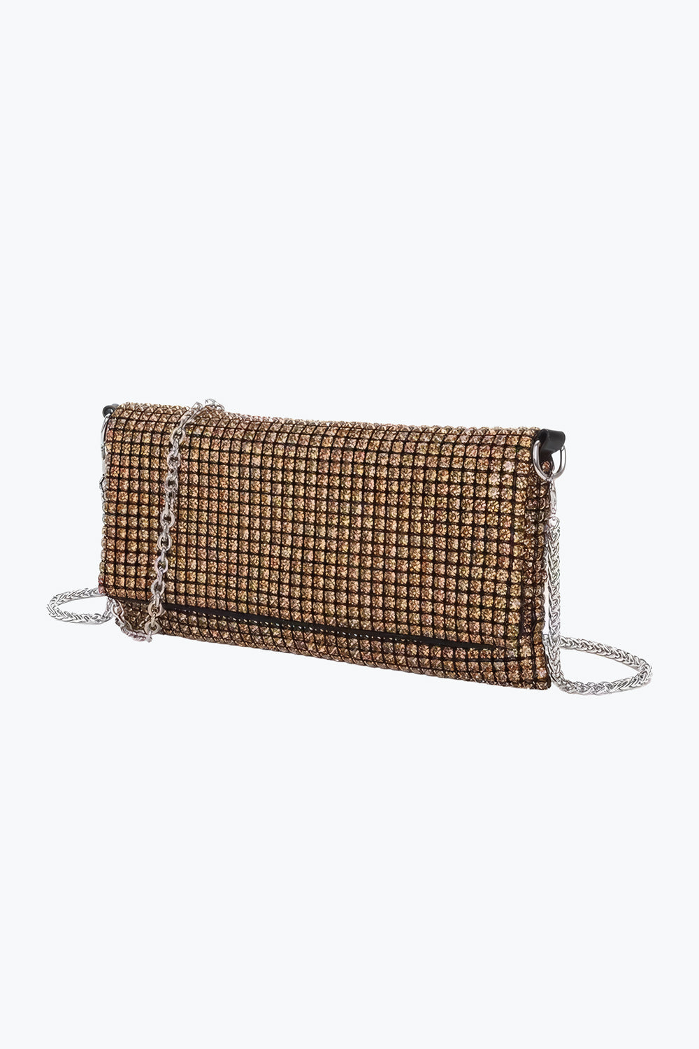 Rhinestone Mesh Chain Shoulder Bag