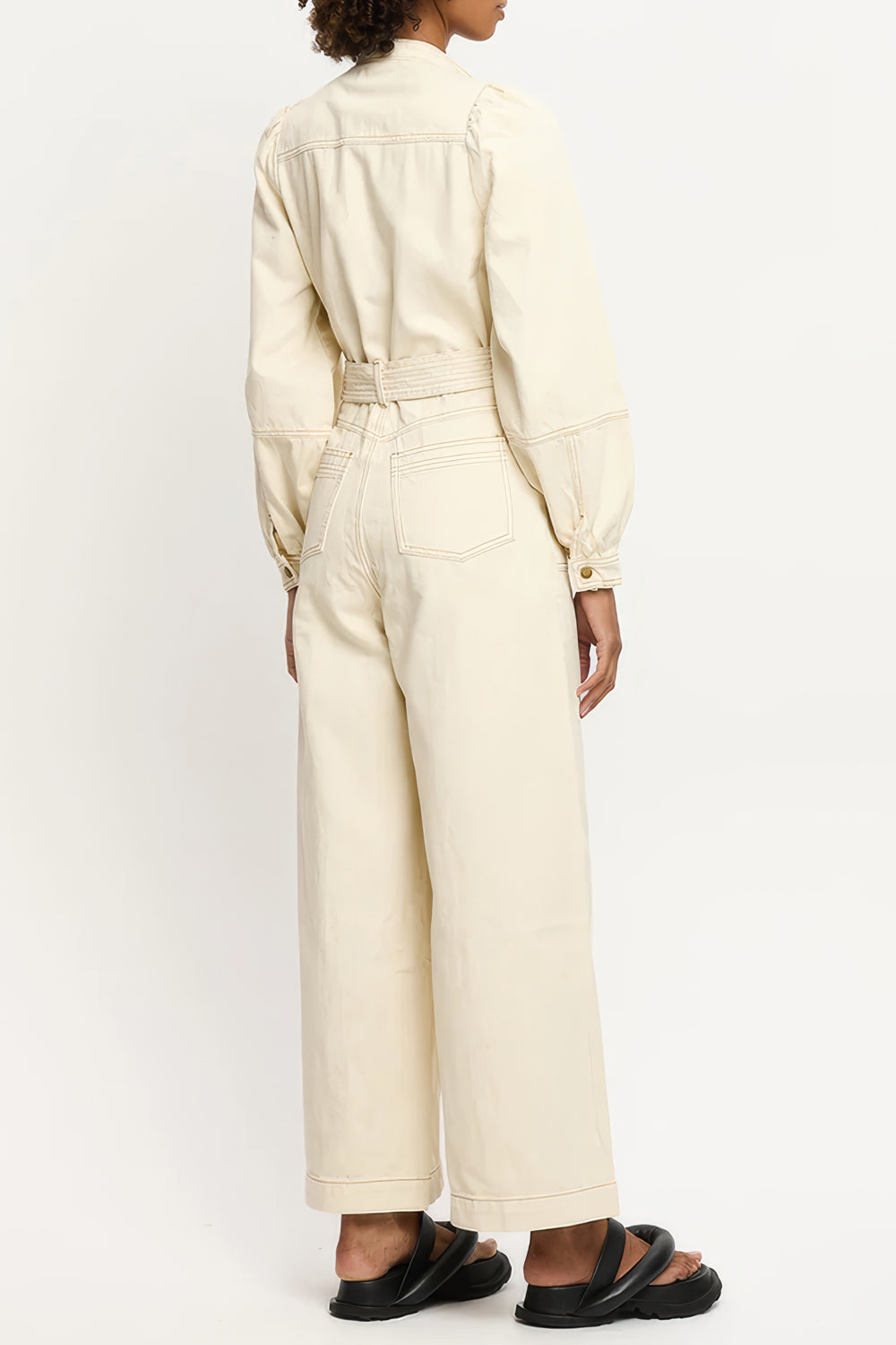 Belted Jumpsuit with Front and Back Pockets