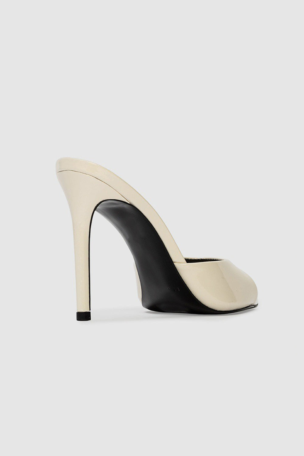 Pointed Peep Toe Slip-On Heels - White