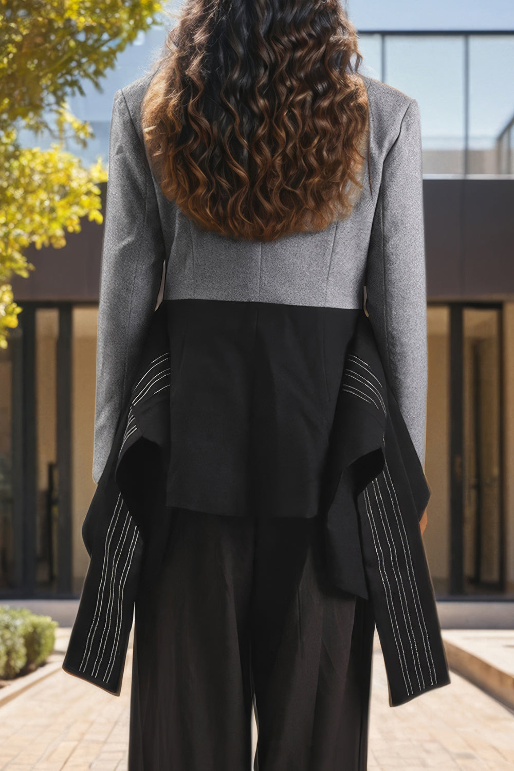 Layered Blazer with Wrap Detail