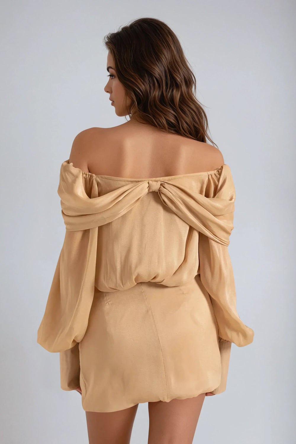 Floral Details Mini Skirt - Beige