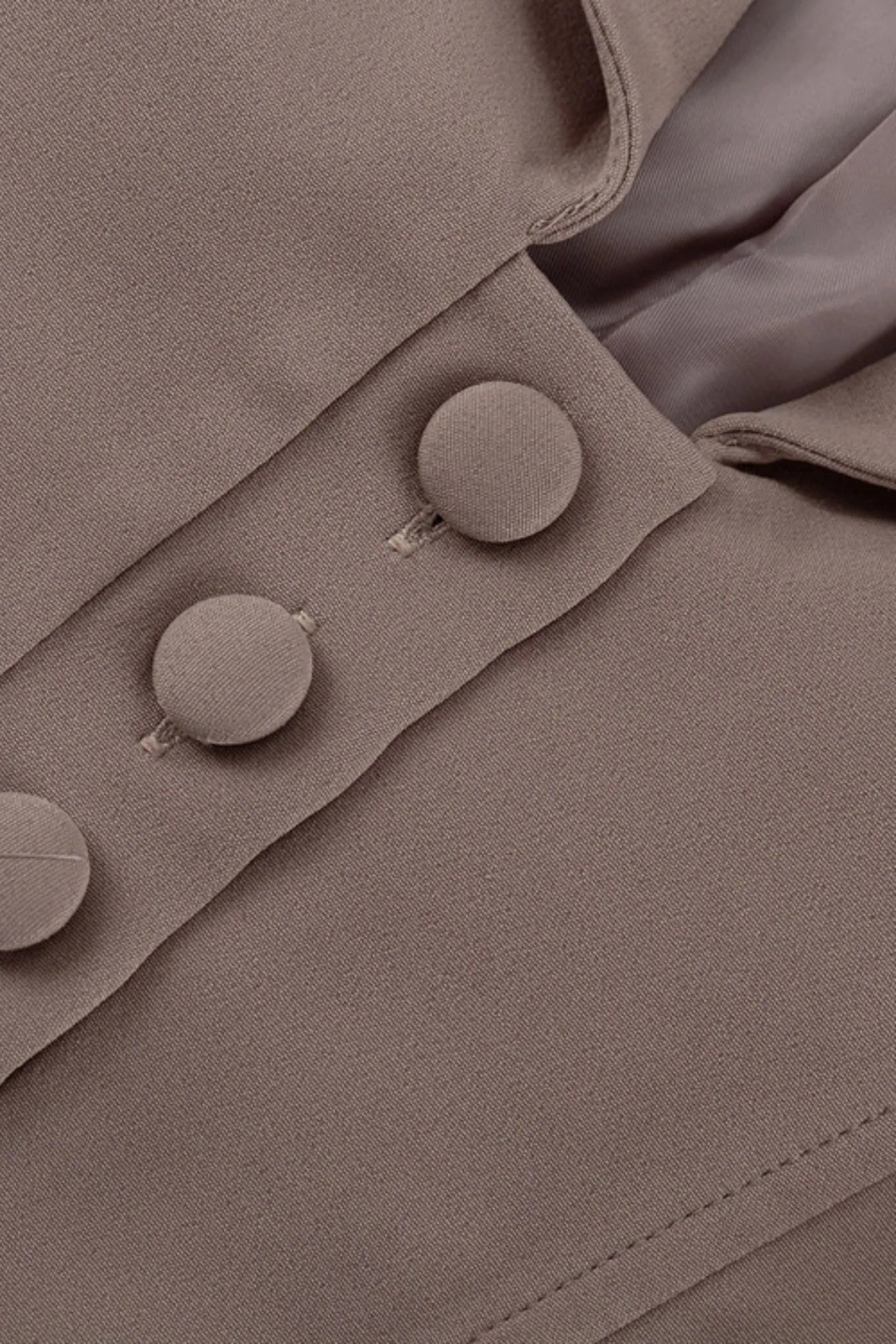 Two-Piece Set with Blazer Style Top and Mini Skirt - Khaki