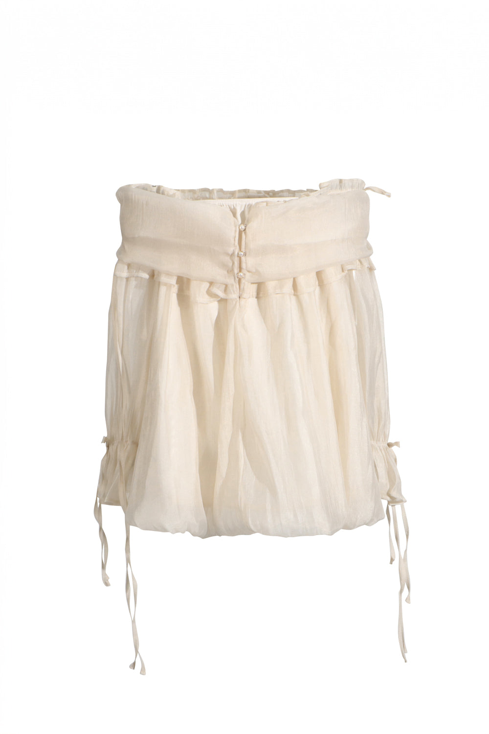 Off-Shoulder Ruffle Trim Top - Beige