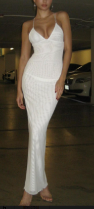 Butterfly-Embellished Maxi Dress - White