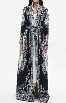 Belted Longline Gradient Cardigan - Black