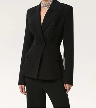 Open-Back Embellished Blazer with Cut-Out Detailing - Black