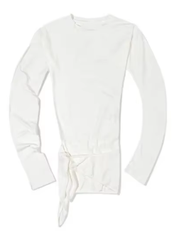 Asymmetrical Long Sleeve Top - White