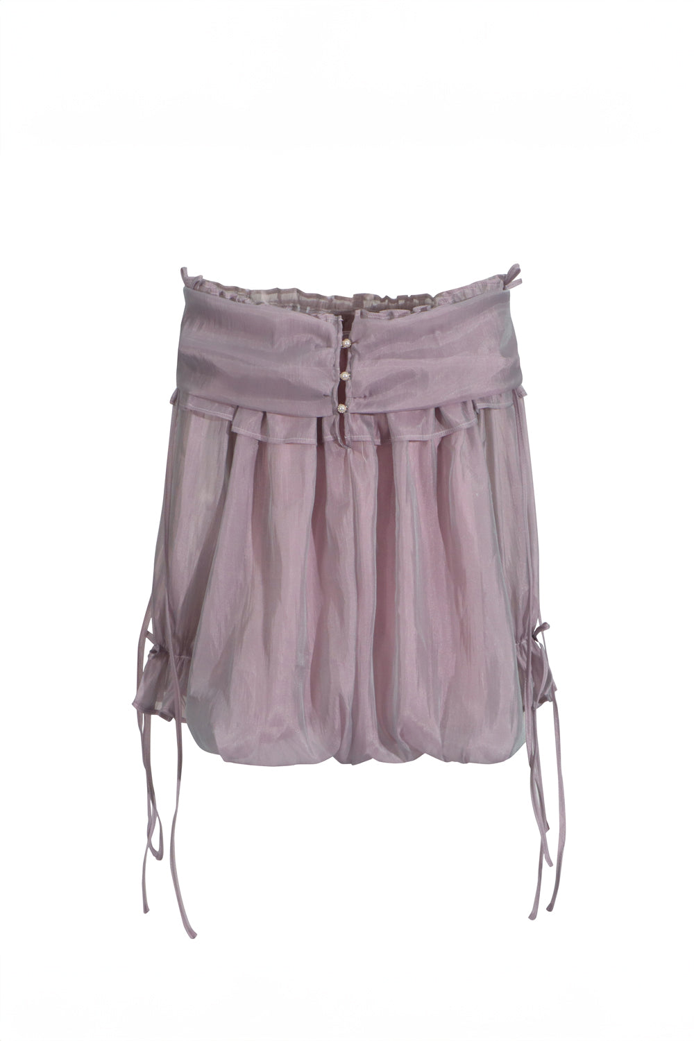Off-Shoulder Ruffle Trim Top - Purple