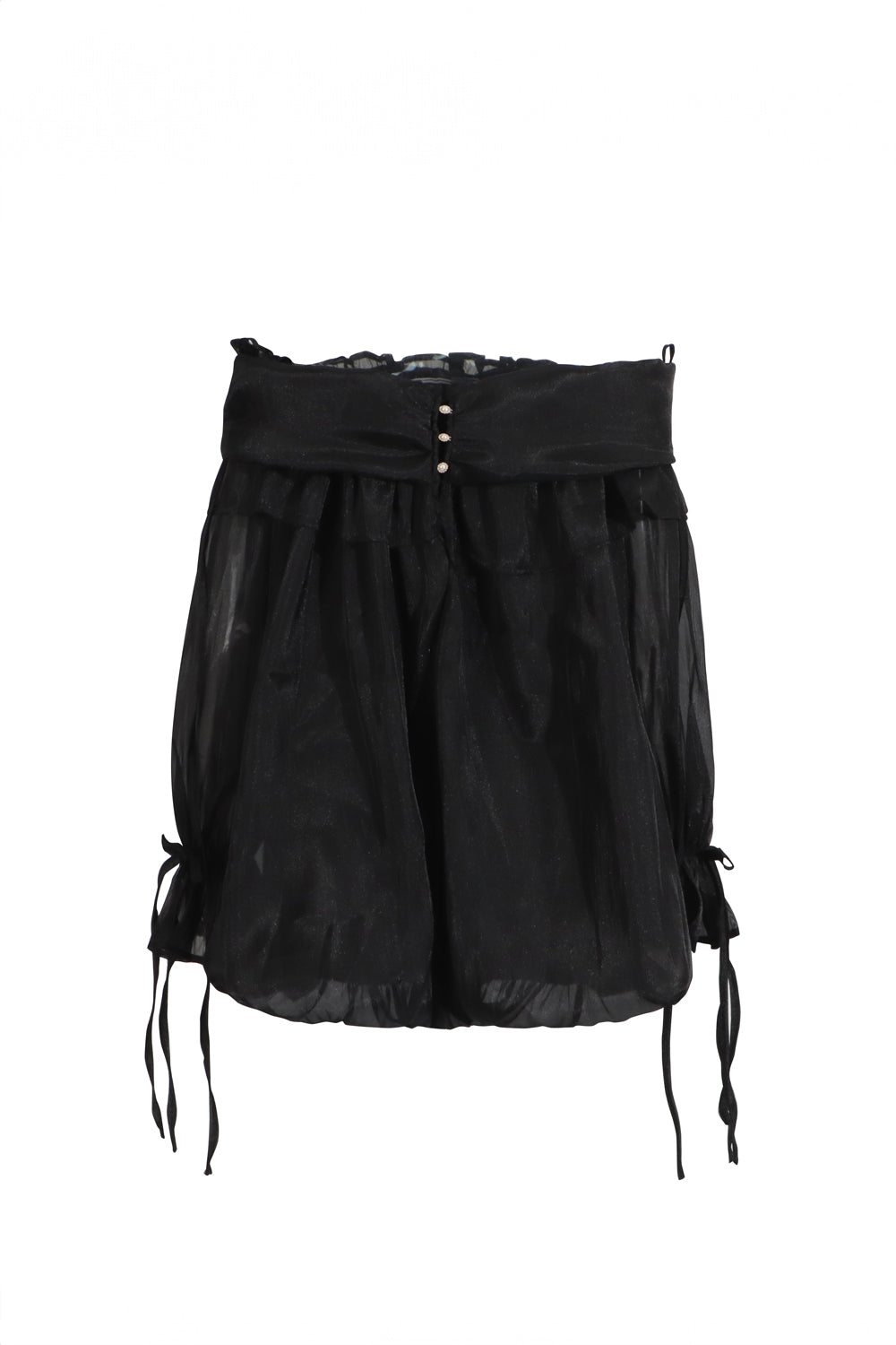 Off-Shoulder Ruffle Trim Top - Black