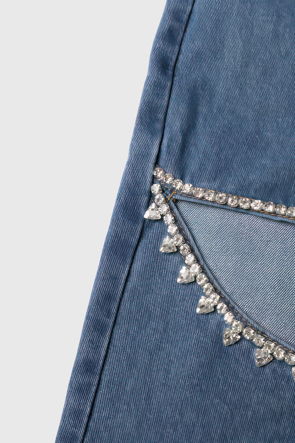 High-Waisted Embellished Cutout Jeans - Dark Blue