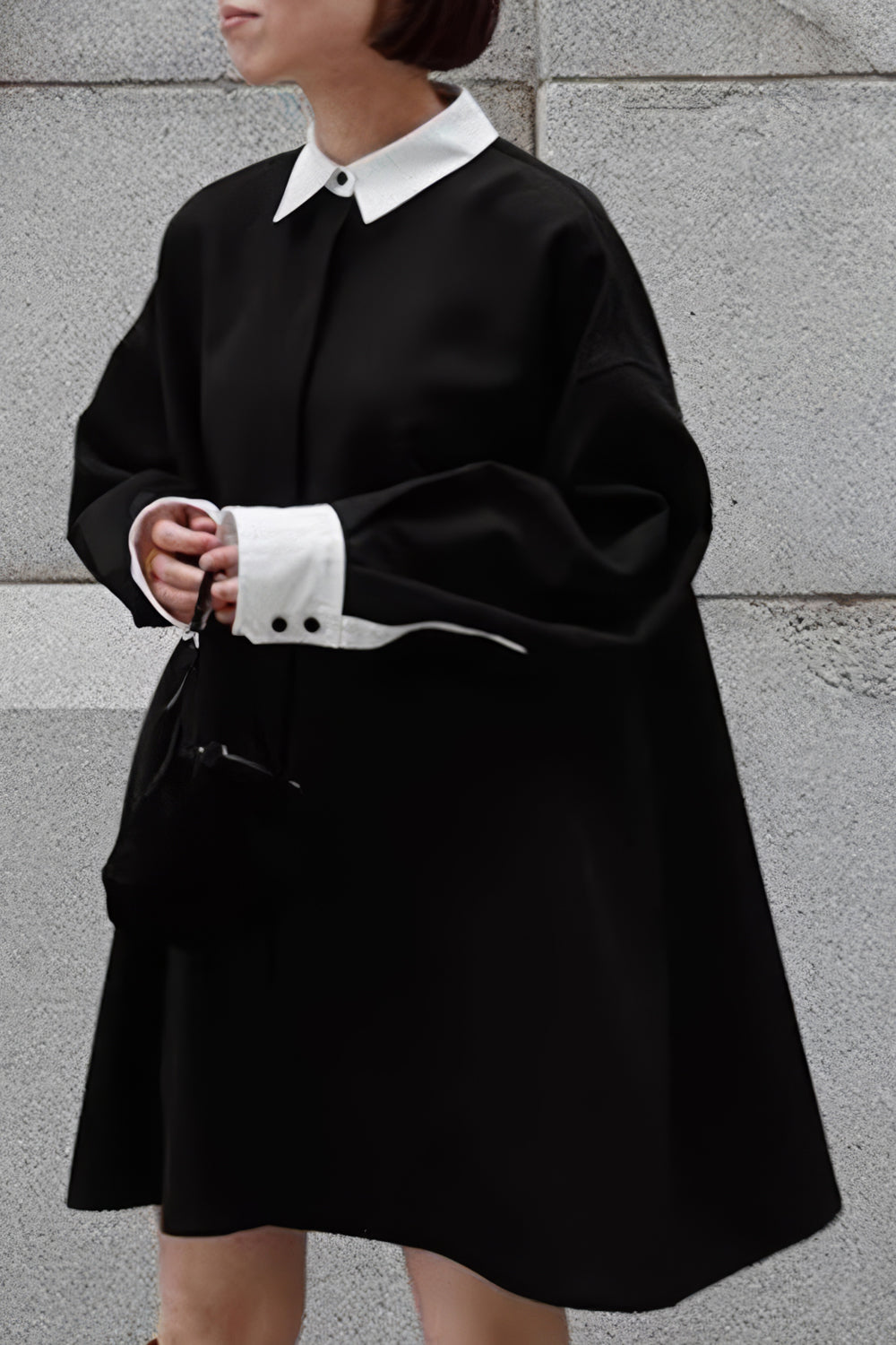 Oversized Longsleeve Mini Dress - Black