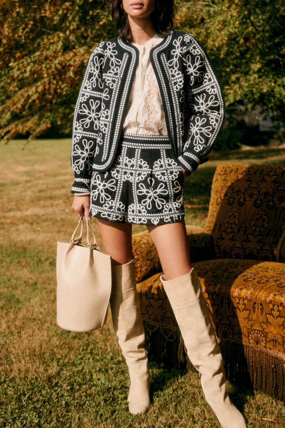 Printed Floral Blazer and Shorts Co-Ord Set