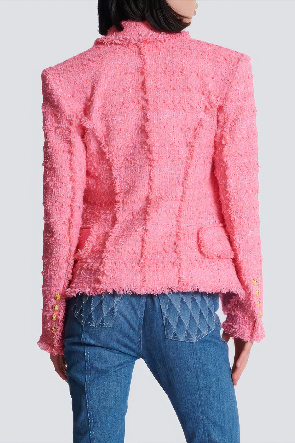 Textured Double-Breasted Blazer