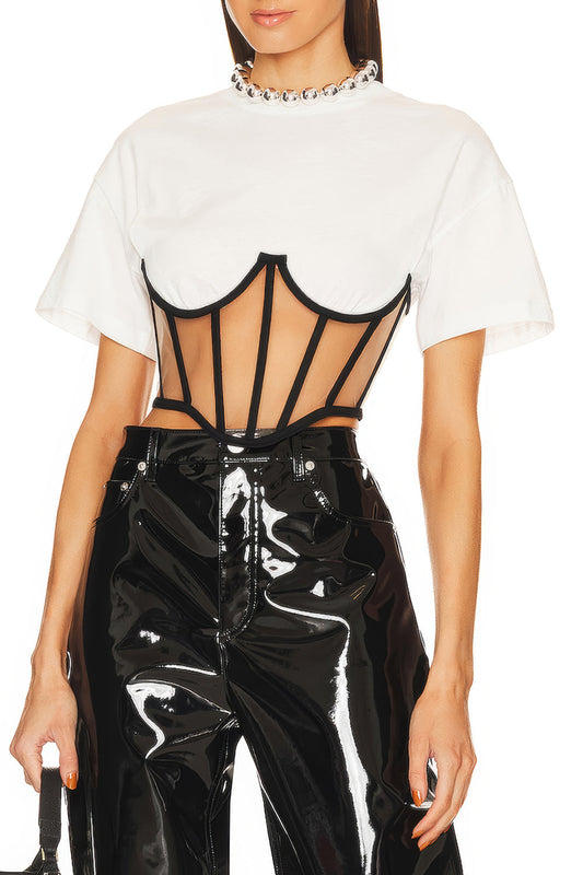 Structured Corset-Detail Top