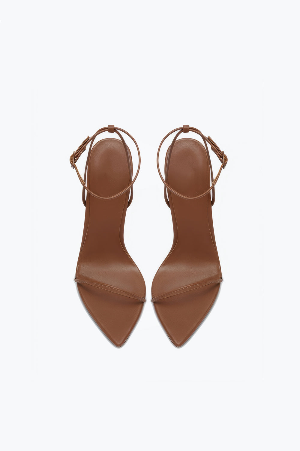 Minimal Strap High Heel Sandals - Brown