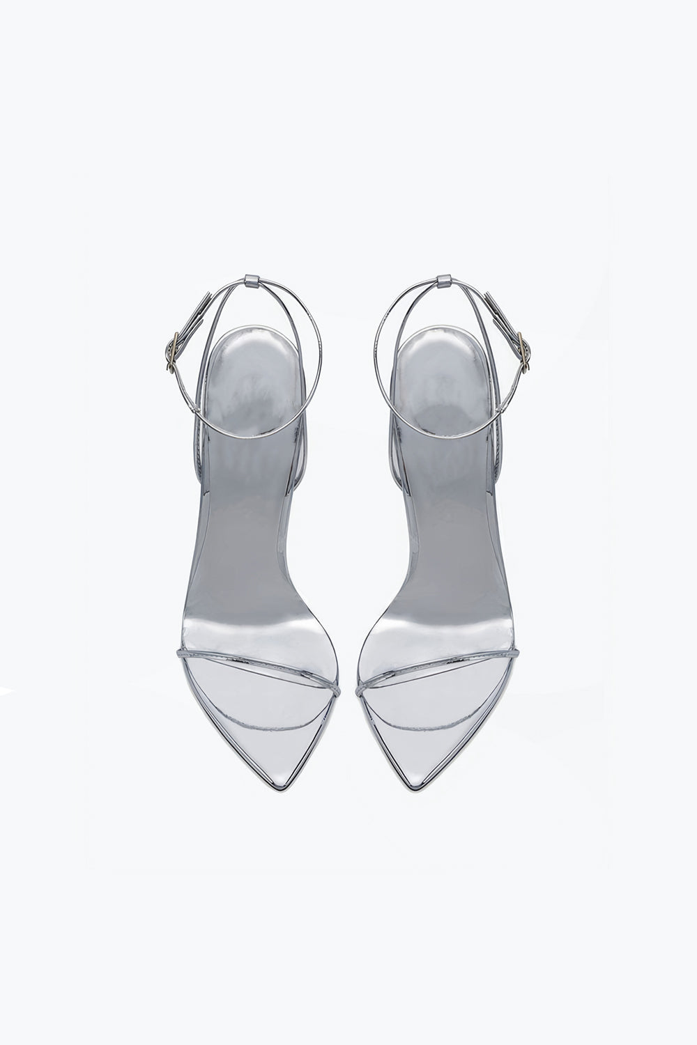 Minimal Strap High Heel Sandals - Silver