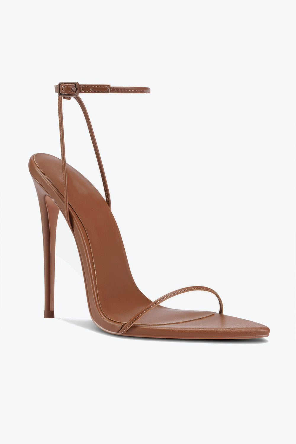 Minimal Strap High Heel Sandals - Brown