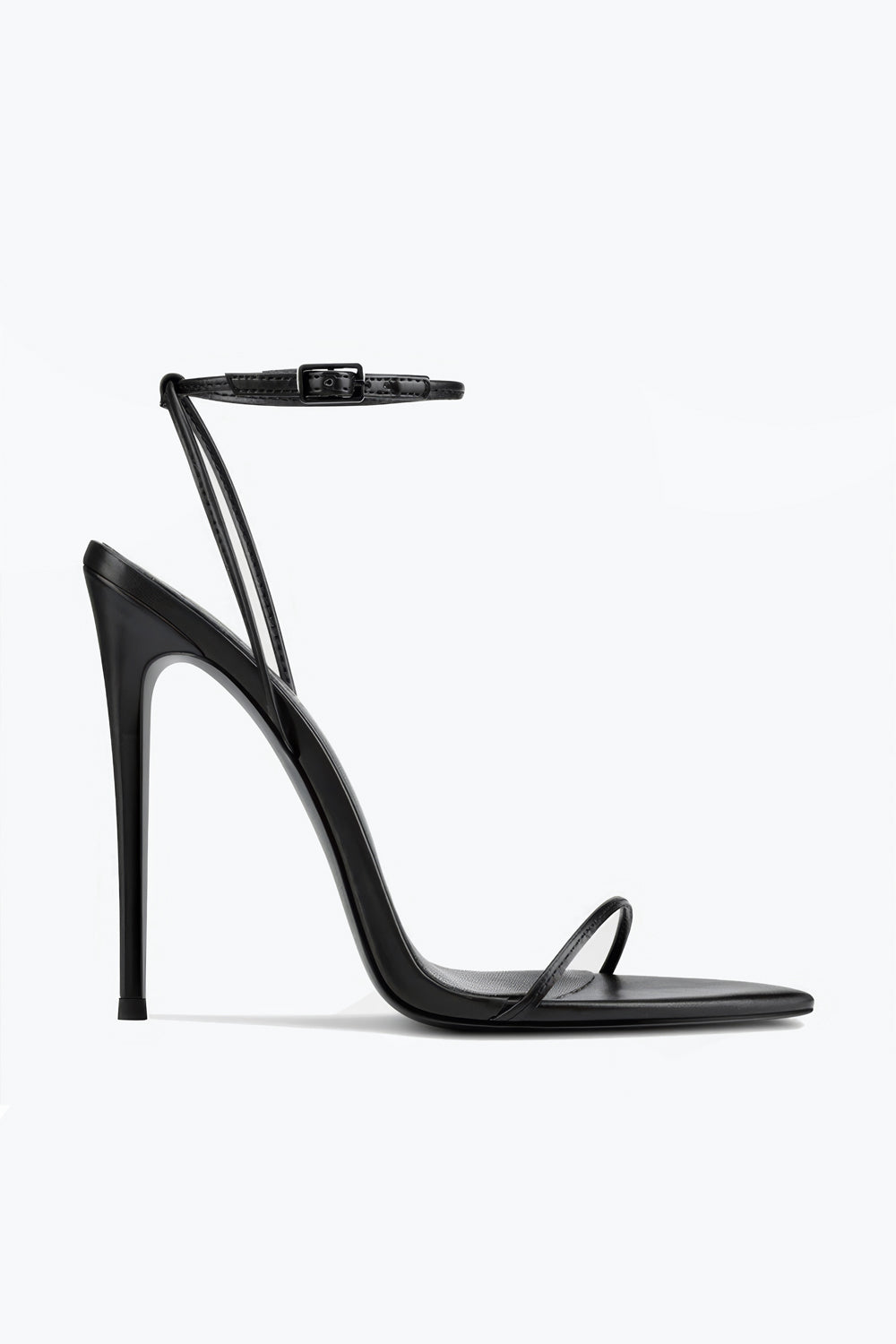 Minimal Strap High Heel Sandals - Black