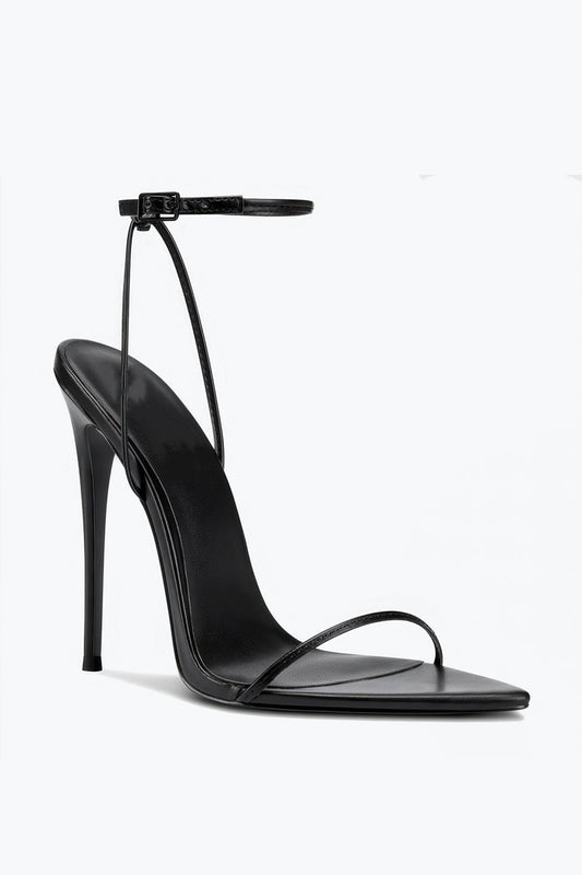 Minimal Strap High Heel Sandals - Black