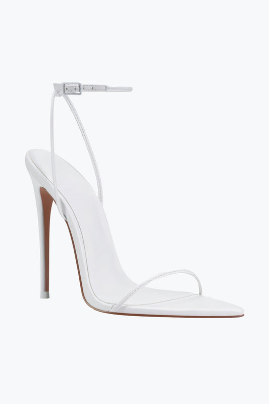 Minimal Strap High Heel Sandals - White