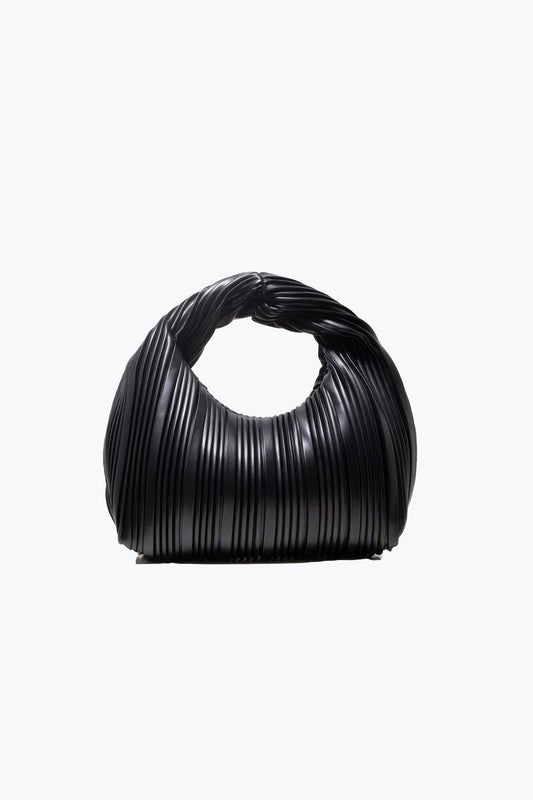 Pleated Twist Handle Top Bag