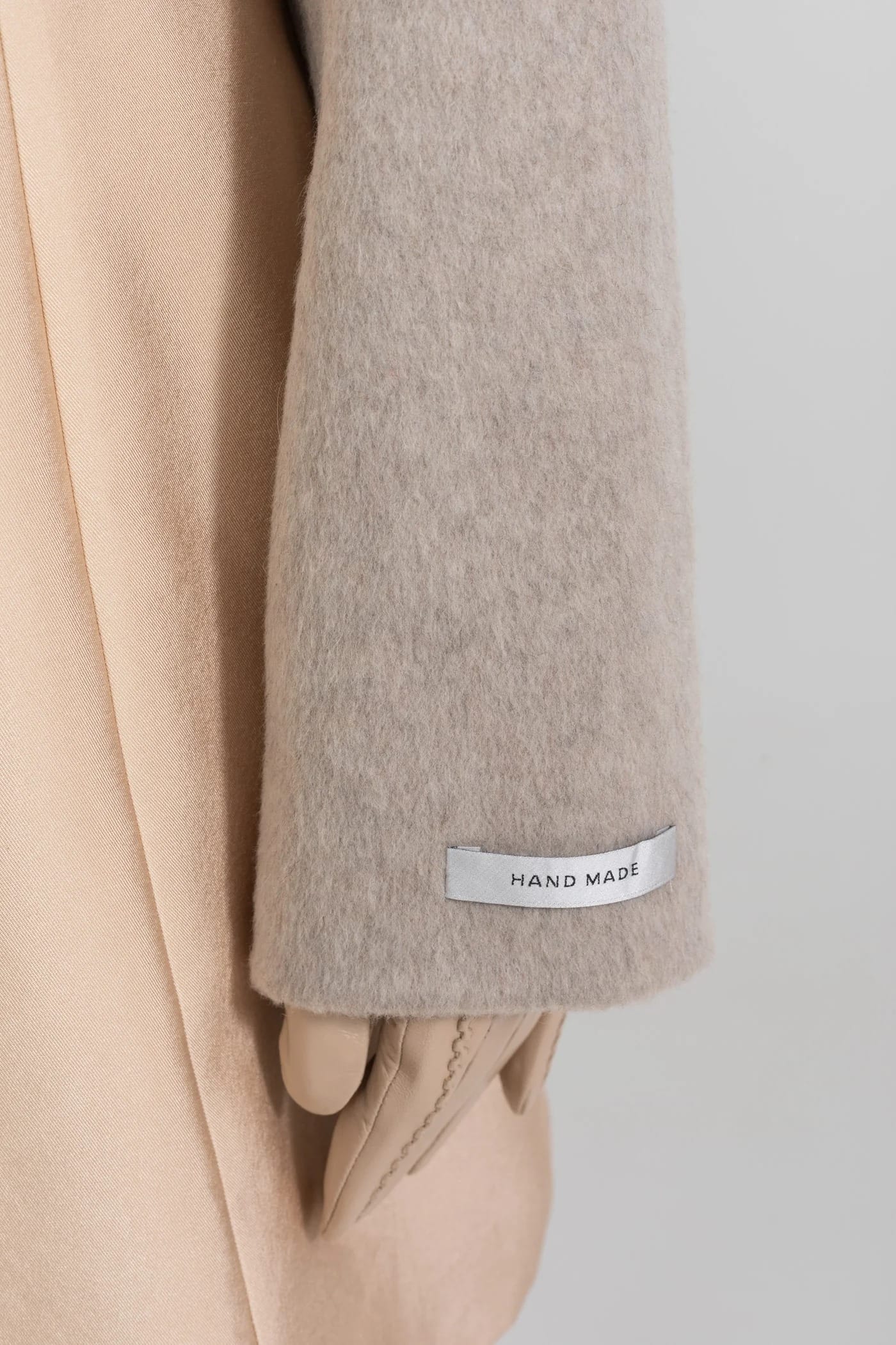 Cropped Jacket with Fur Trim - Beige