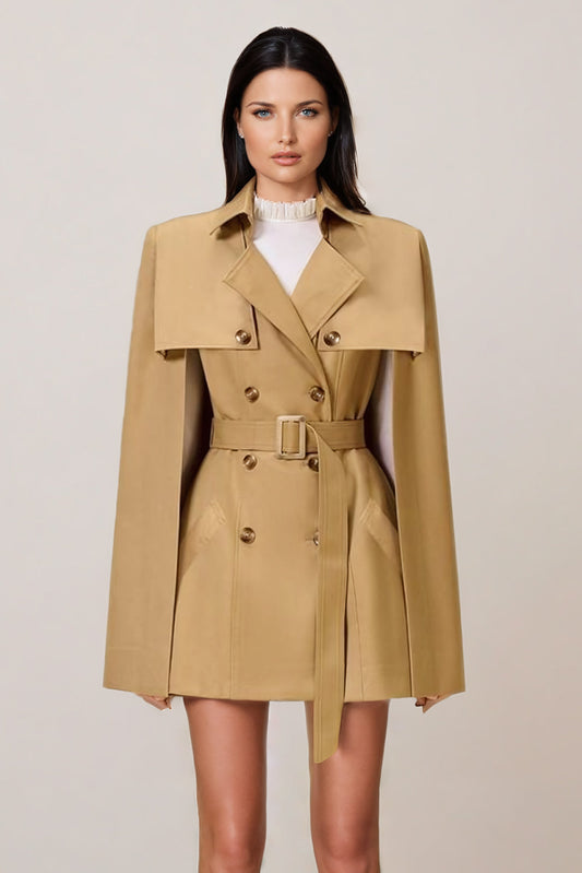 Structured Cape Blazer with Belt Detail