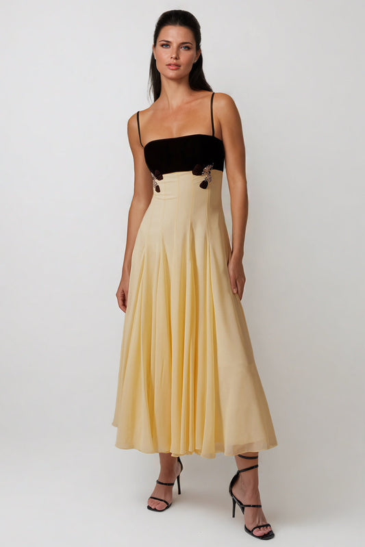 A-Line Sleeveless Midi Dress