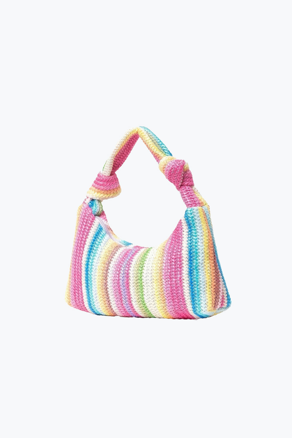 Woven Shoulder Bag with Knotted Strap