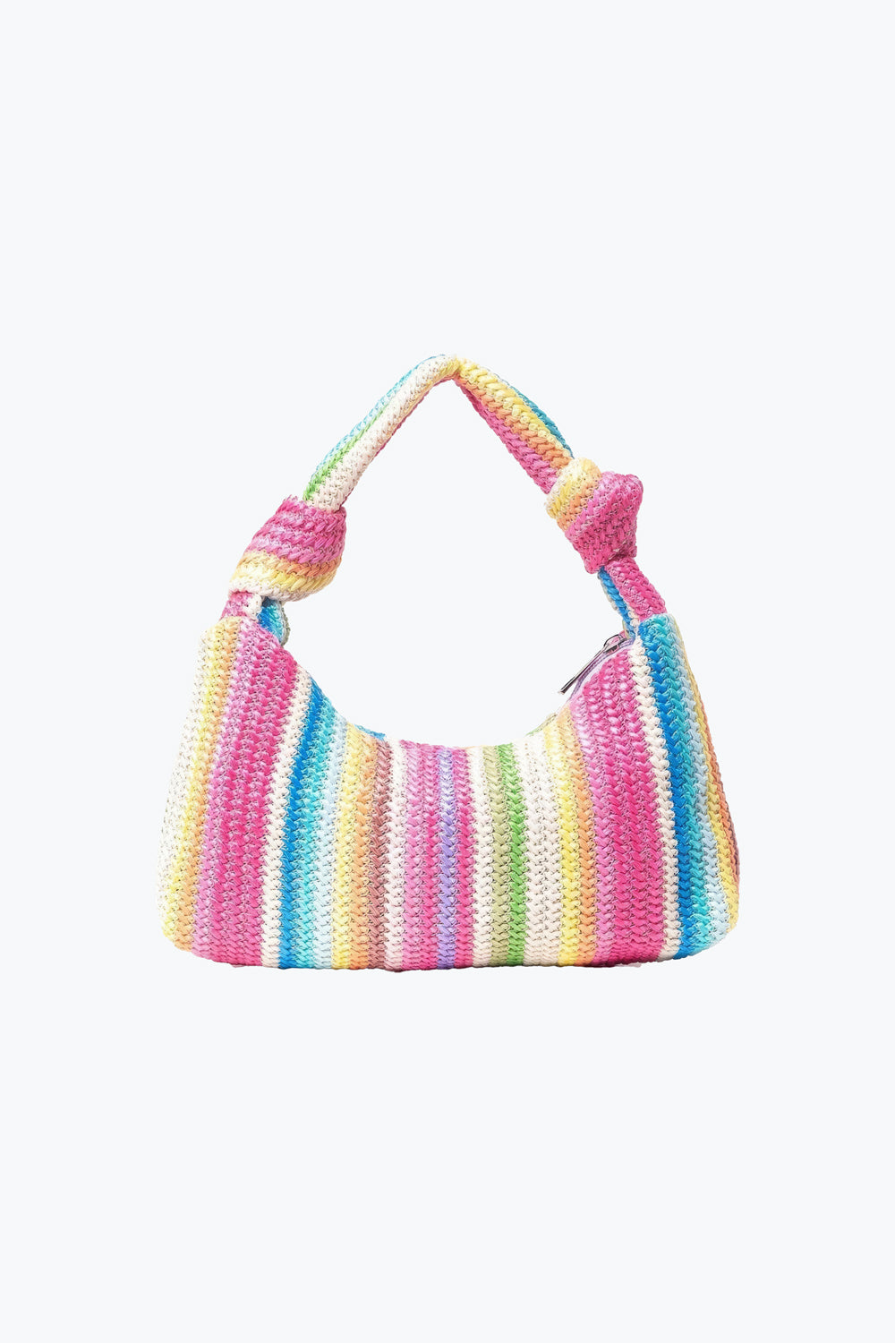 Woven Shoulder Bag with Knotted Strap
