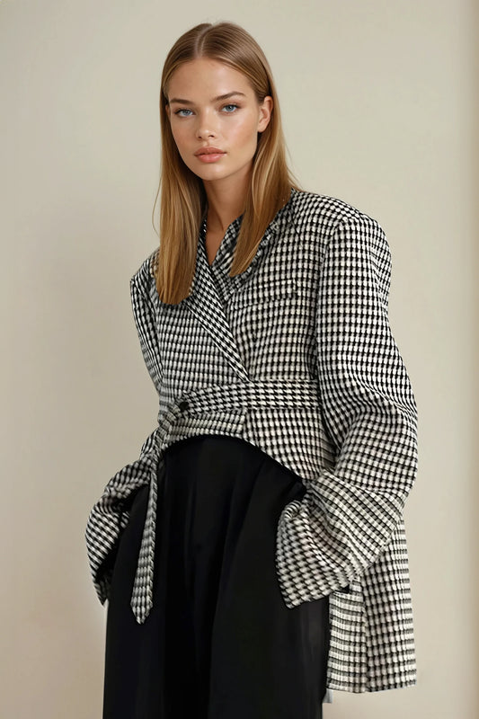 Sculpted Wrap Blazer - Black