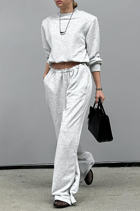Two-Piece Set with Oversized Top and Wide-Leg Trousers
