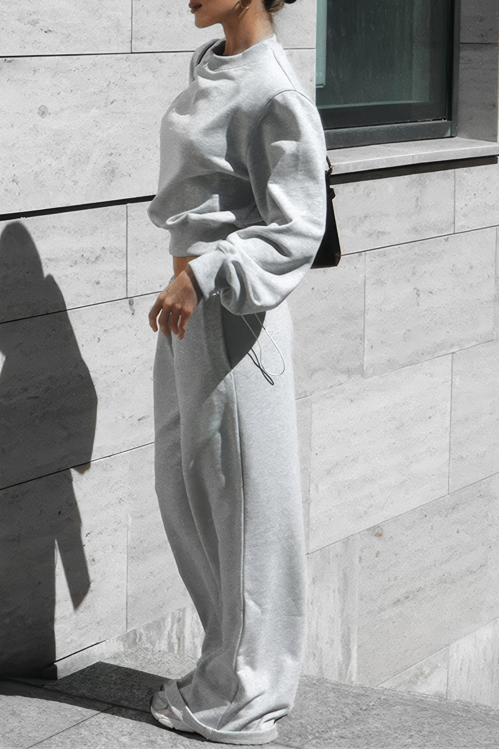 Two-Piece Set with Oversized Top and Wide-Leg Trousers