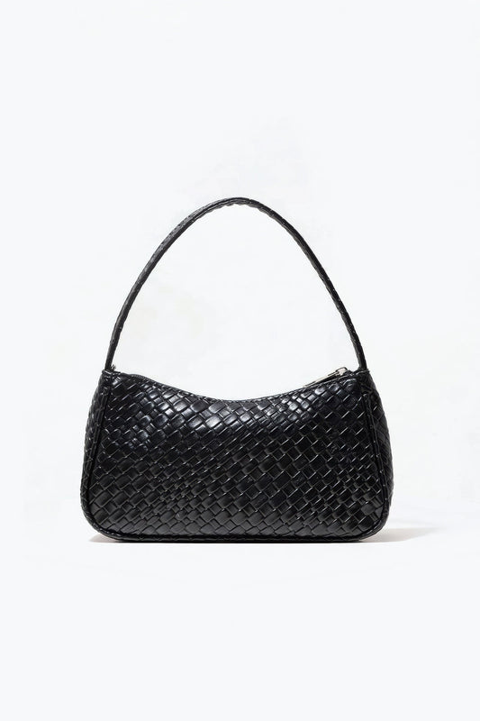 Woven Texture Top Handle Shoulder Bag