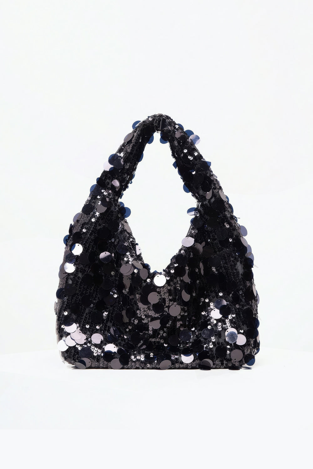 Sequin Embellished Slouchy Shoulder Bag