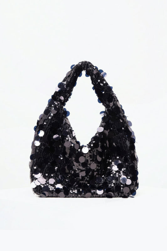 Sequin Embellished Slouchy Shoulder Bag
