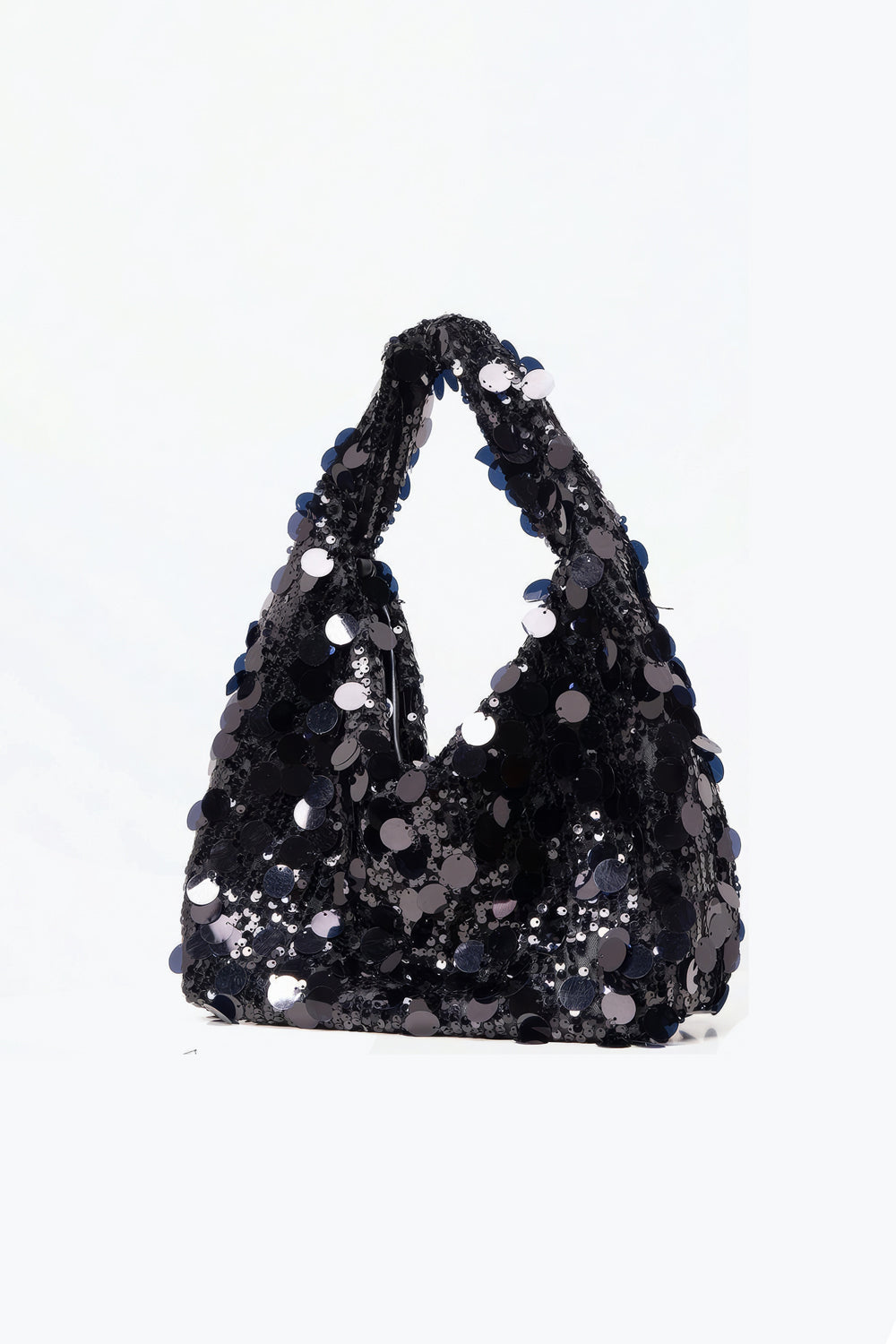 Sequin Embellished Slouchy Shoulder Bag