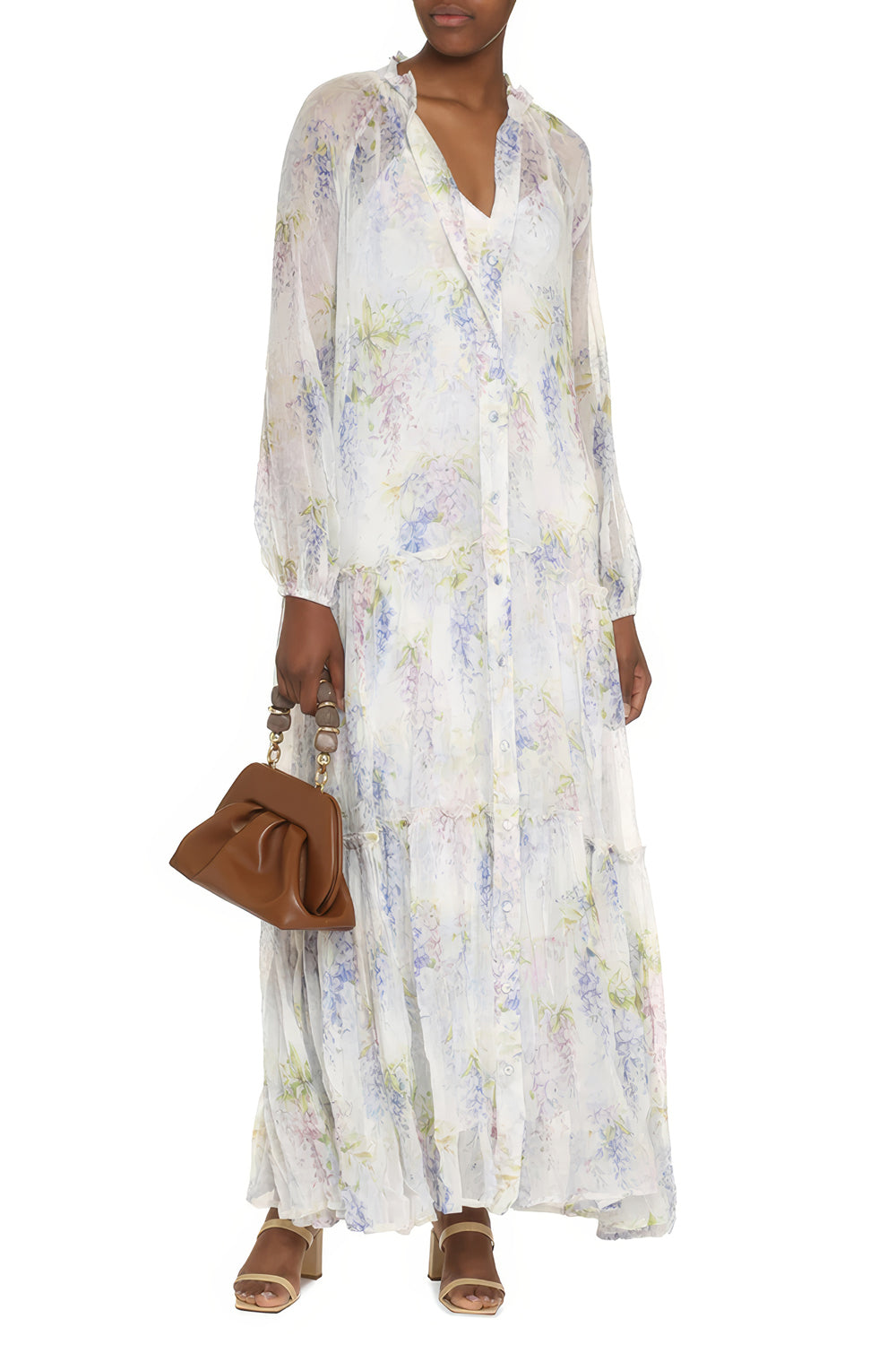 Floral Print Tiered Maxi Dress
